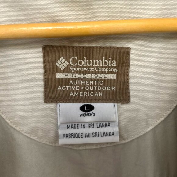 COLUMBIA Utility Jacket Full Zip Dark Khaki Womens Size Large Multiple Pockets - Picture 8 of 10